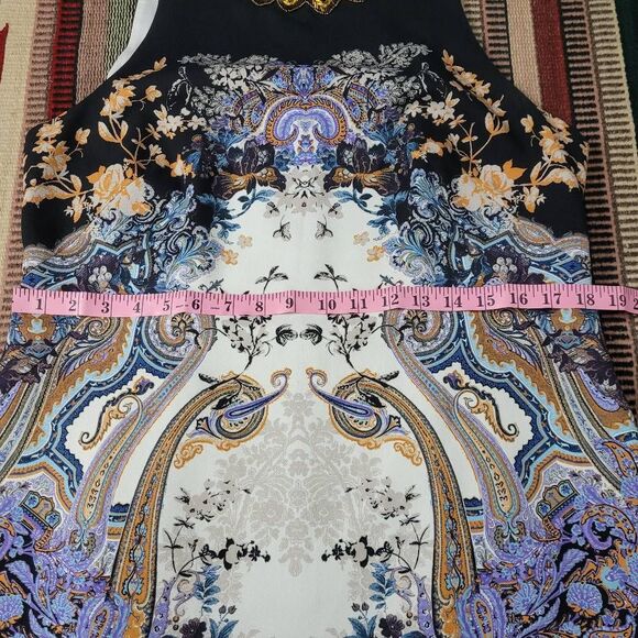 Robert Graham Carmella Sleeveless Sheath Dress Sz 10 Floral Jeweled Office Work - Picture 7 of 8